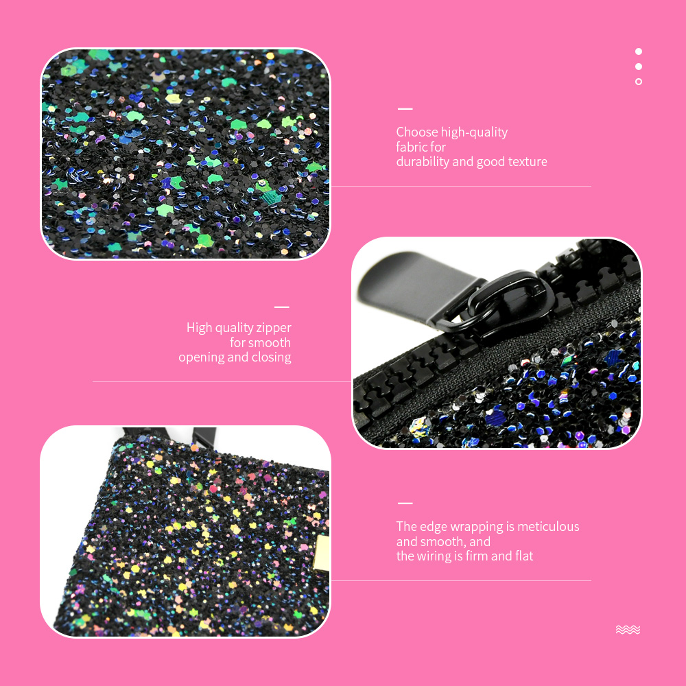 Zipper Closure Flat Lay Makeup Bag