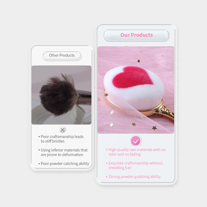 Heart Shape Synthetic Fiber Makeup Brush