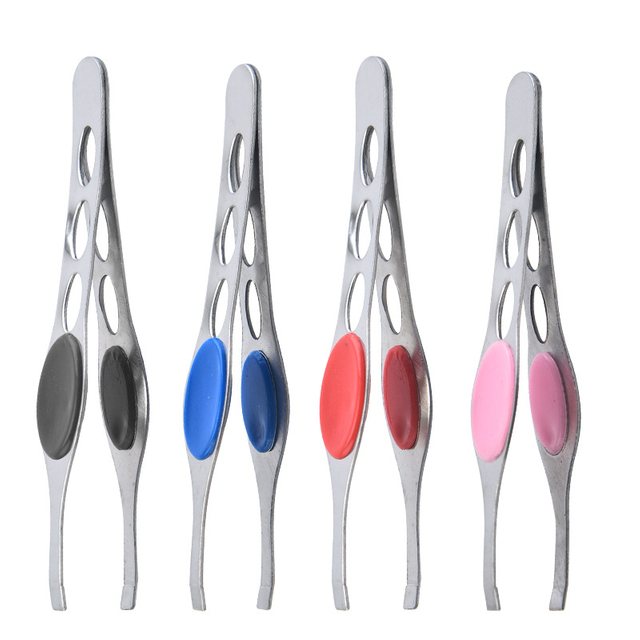 Non-Slip Grip Slant Tip Eyebrow Tweezers