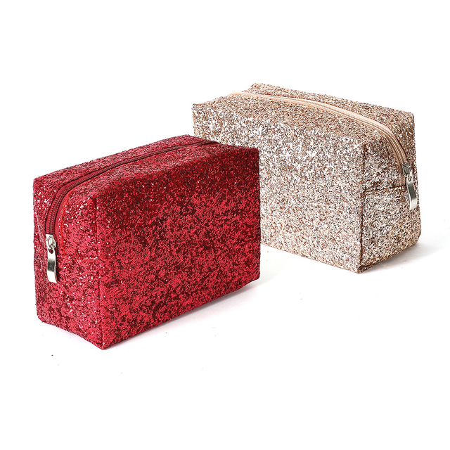 Glitter PU Leather Toilet Bag