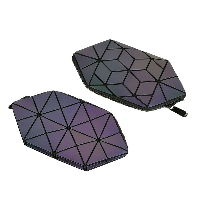 Geometric Luminous PU Cosmetic Bag