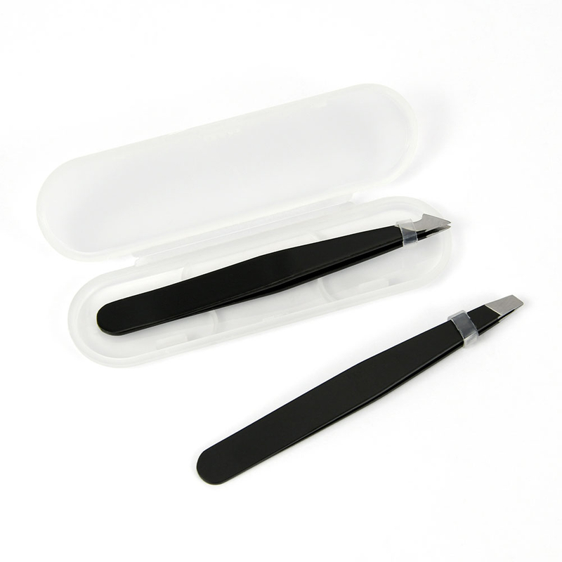 2 pcs stainless steel eyebrow tweezers set