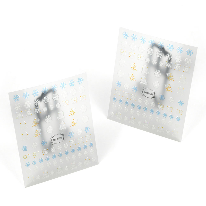 Winter Snowflake White Color Christmas Nail Stickers