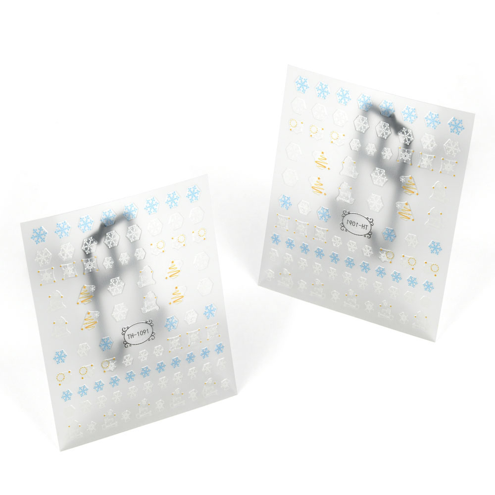 Winter Snowflake White Color Christmas Nail Stickers