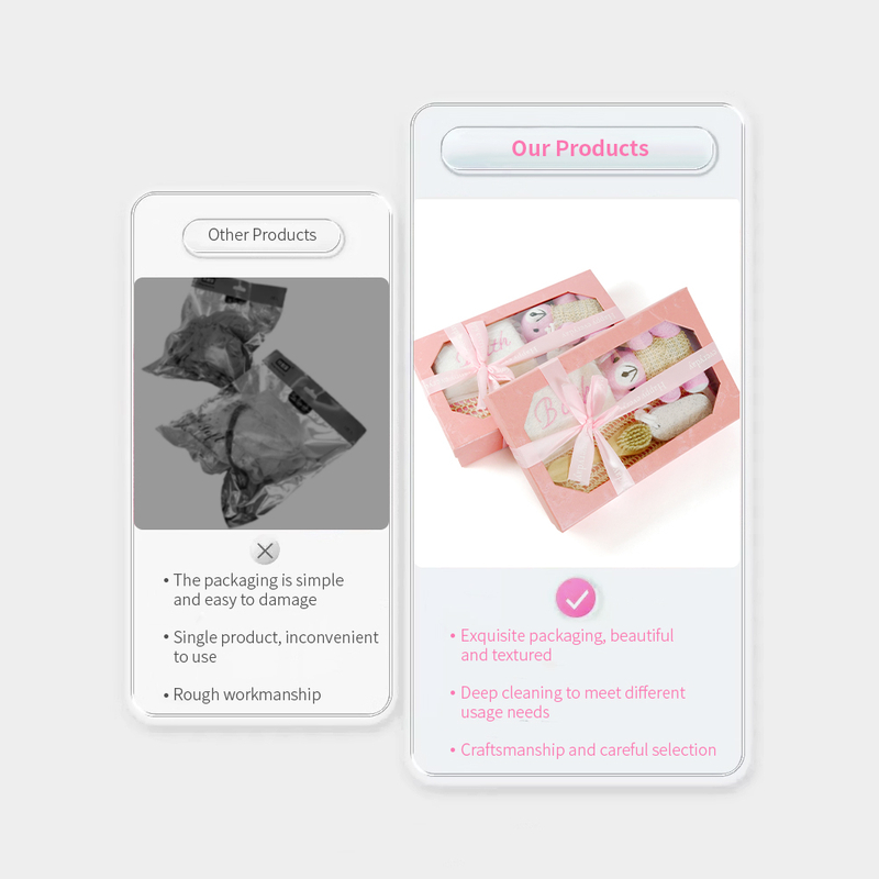 Pink series exfoliate bath sponge gift set