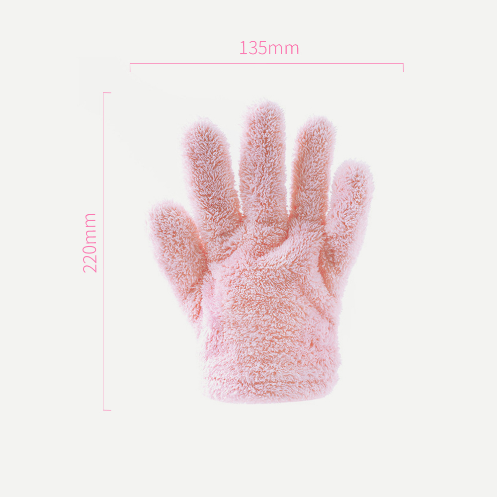 Soft Quick Dry Five Fingers Hair Drying Gloves