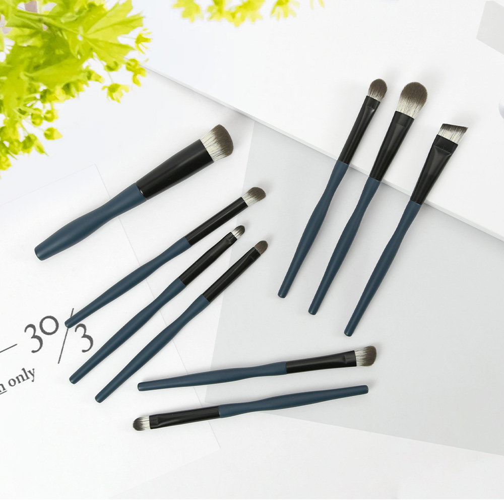 Luxury Maquillaje 9Pcs Plastic Handle Makeup Brush Set