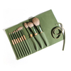 10Pcs Wooden Handle Makeup Brush Set with Pouch