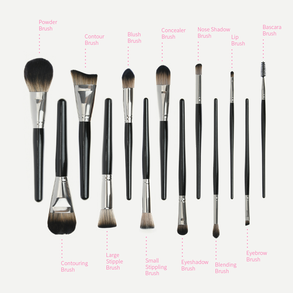 Black Luxury Custom Logo Makeup Brush Set