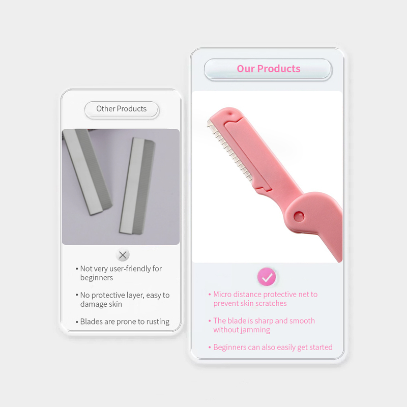 2 In 1 Folding Eyebrow Razor With Comb