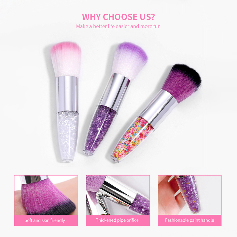 Shiny Crystal Diamond Handle Foundation Powder Brush