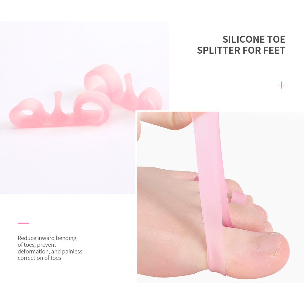 Factory Price Wholesales Manicure Tool Reusable Silicone Toe Separator Pedicure Finger Nail Separator