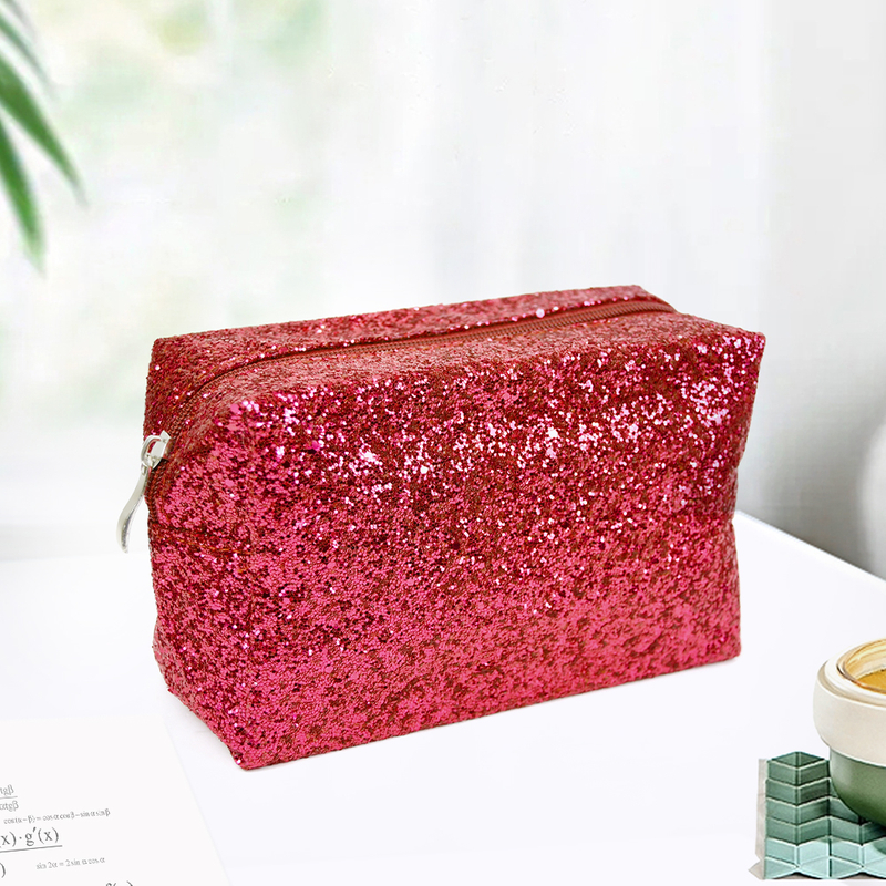 Glitter PU Leather Toilet Bag