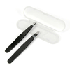 2 pcs stainless steel eyebrow tweezers set