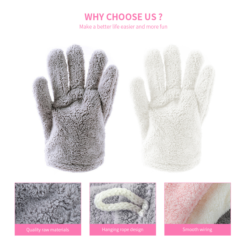 Soft Quick Dry Five Fingers Hair Drying Gloves