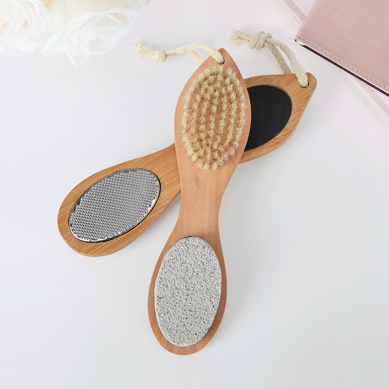 Natural Bamboo Handle Exfoliating Foot Brush