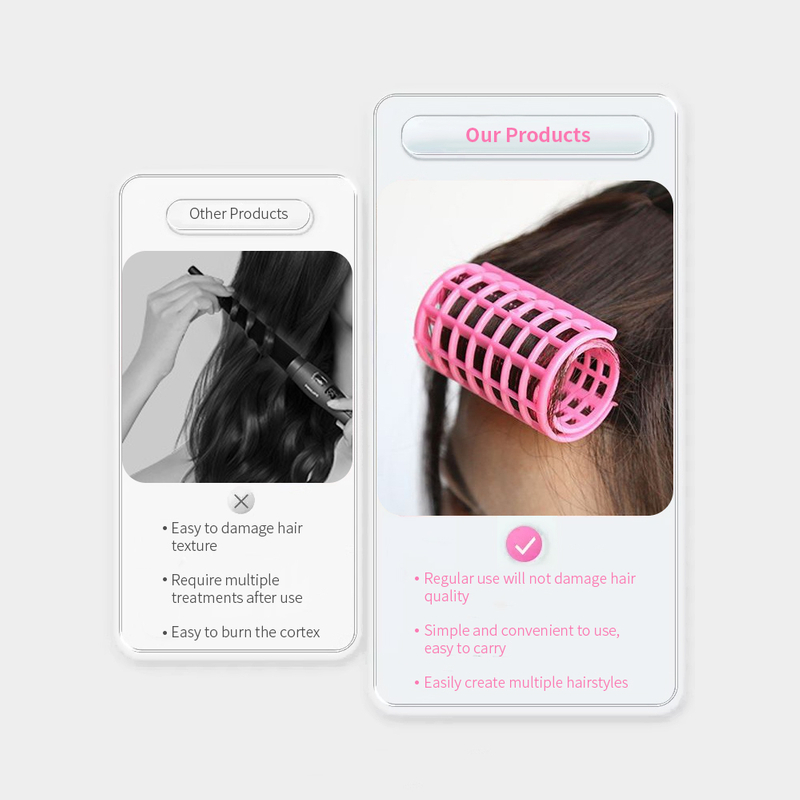 Plastic Self-Holding Heatless Curlers Clips