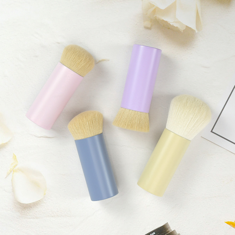 Round Short Handle Cosmetic Powder Brush Set