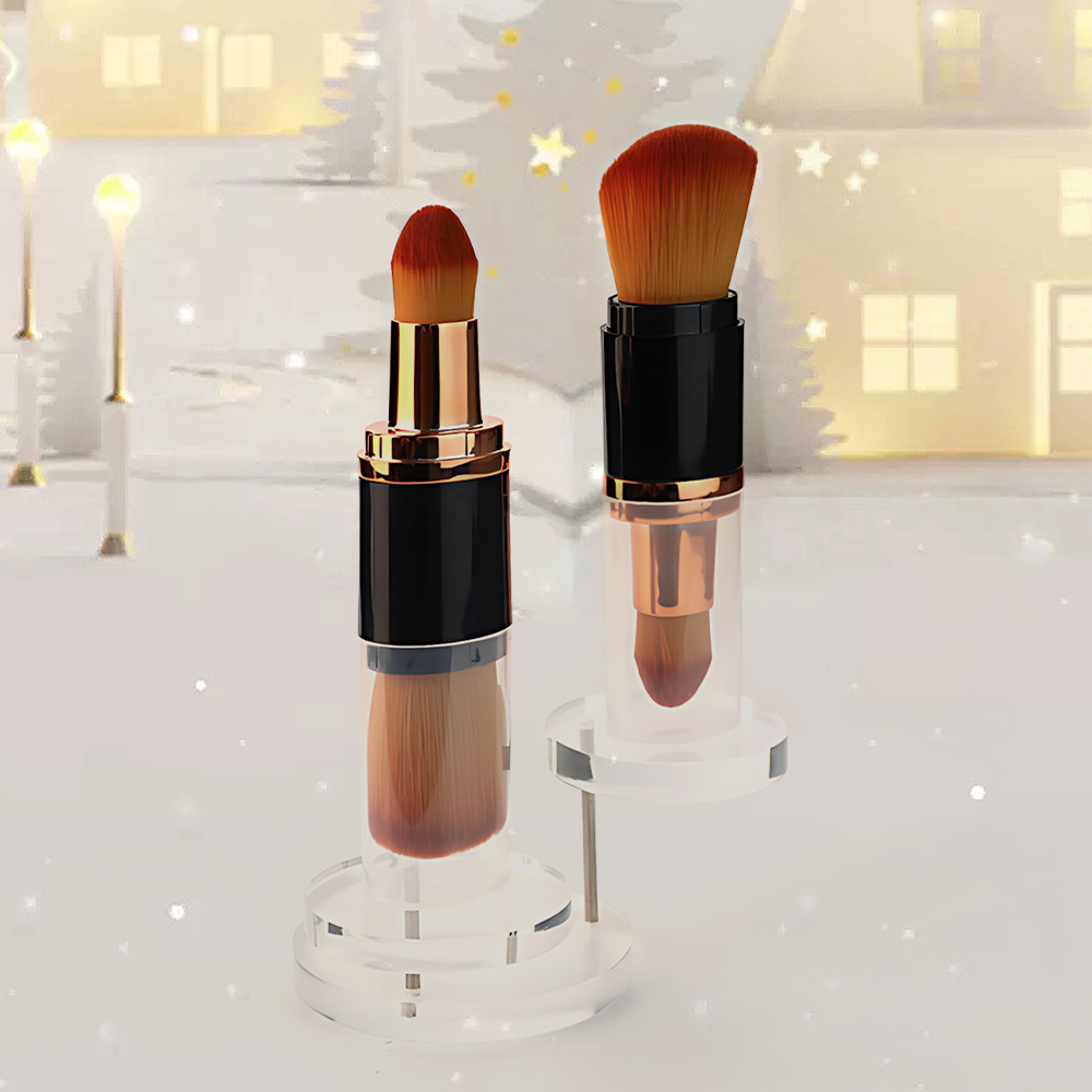 Travel Double Head Makeup Brush Kabuki Foundation Brush Powder Professional Beauty Supplier