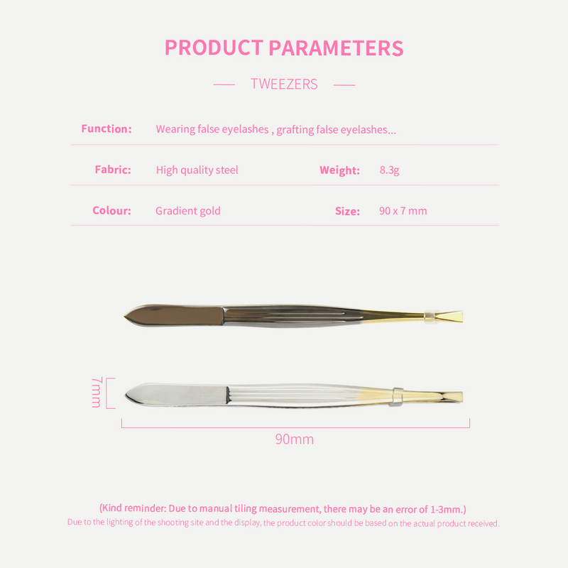 Gold Fiber Tip Eyelash Tweezers