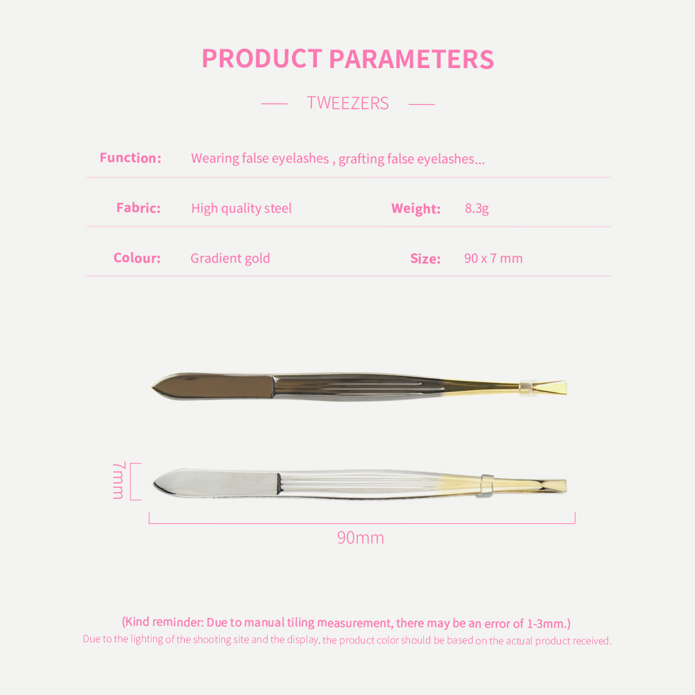 Gold Fiber Tip Eyelash Tweezers