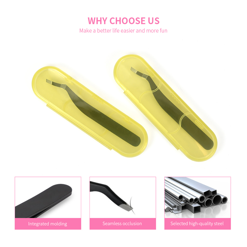Black Lash Tweezers With Box Packing
