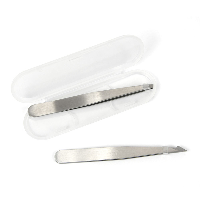 2 pcs stainless steel eyebrow tweezers set