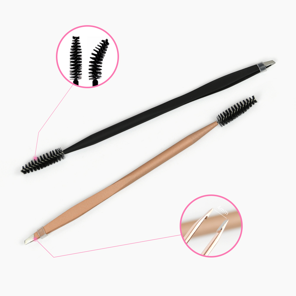 False Eyelash Tweezer Double Head Eyebrow Clip