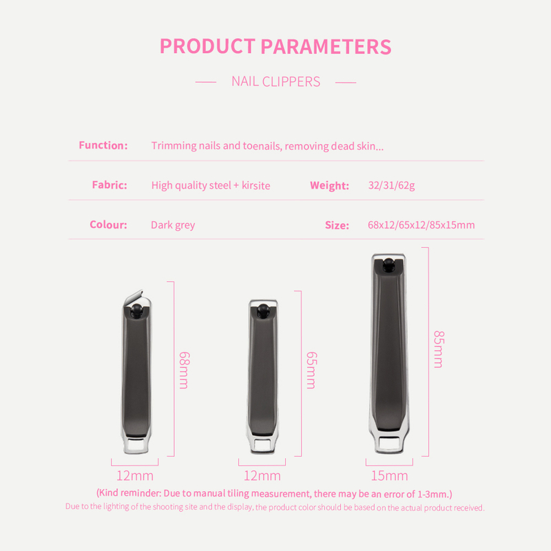 3PCS Stainless Steel Cuticle Nail Clipper Kit