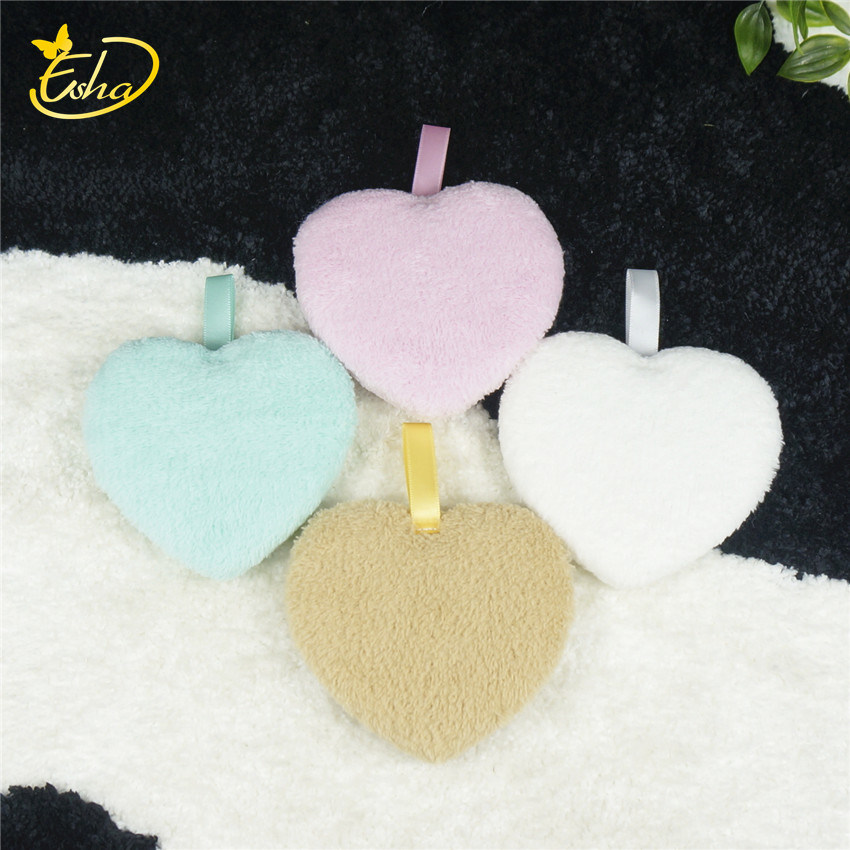 Peach Heart Cleansing Makeup Remover Single Flocking Powder Puff