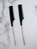 Carbon Fine Tooth Pin Tail Comb Metal Pin Rat Tail Comb