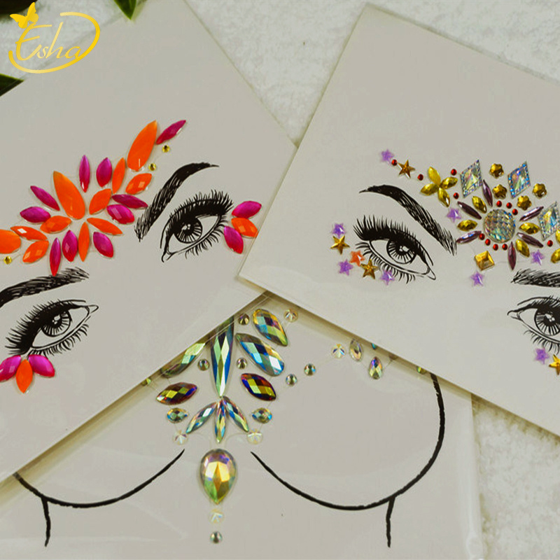 Party Body Make up Rhinestone Gem Face Body Stickers