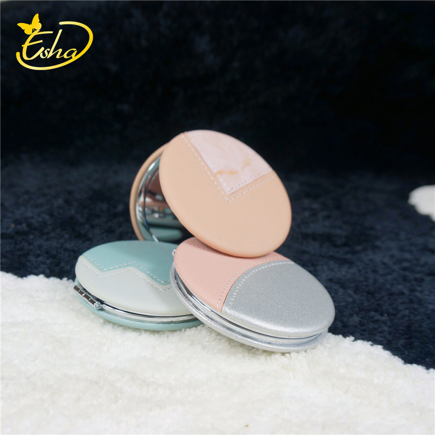 Folding Makeup Mirror Double-Sided Portable PU Leather Mirror