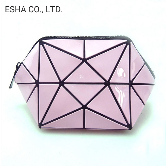 PU Simple Colored Korean Cosmetic Bag