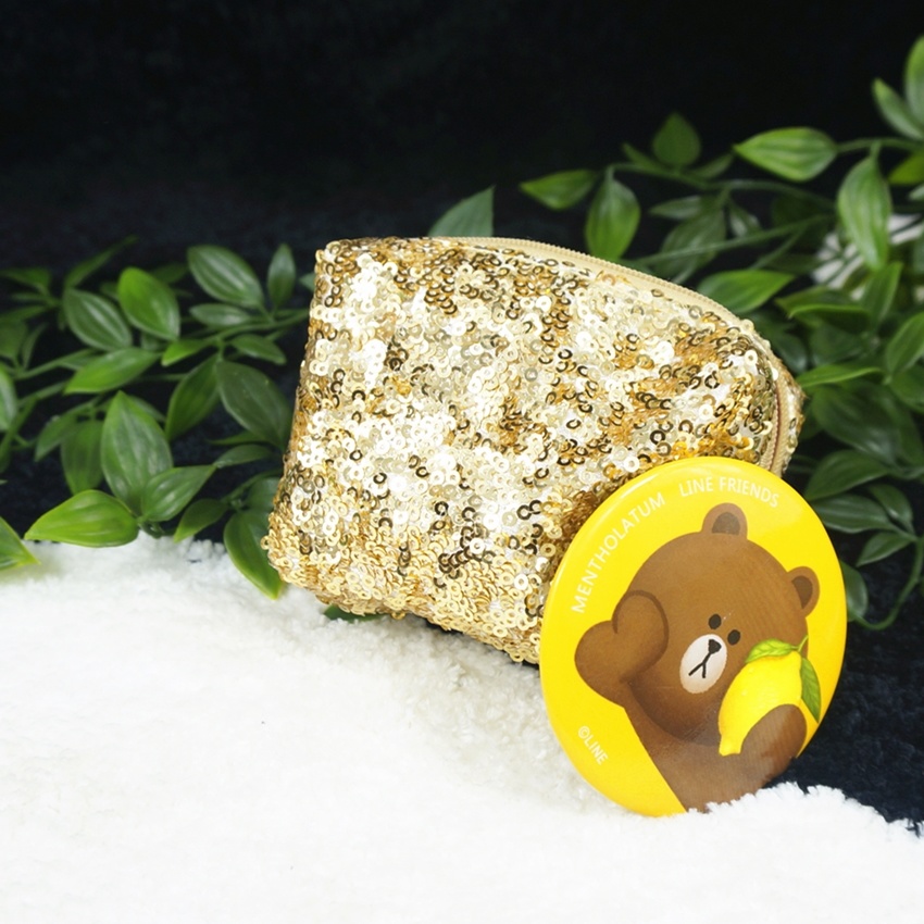 Fashion Gold Sequin Fabric Makeup Bag Handbag Ladies Bag