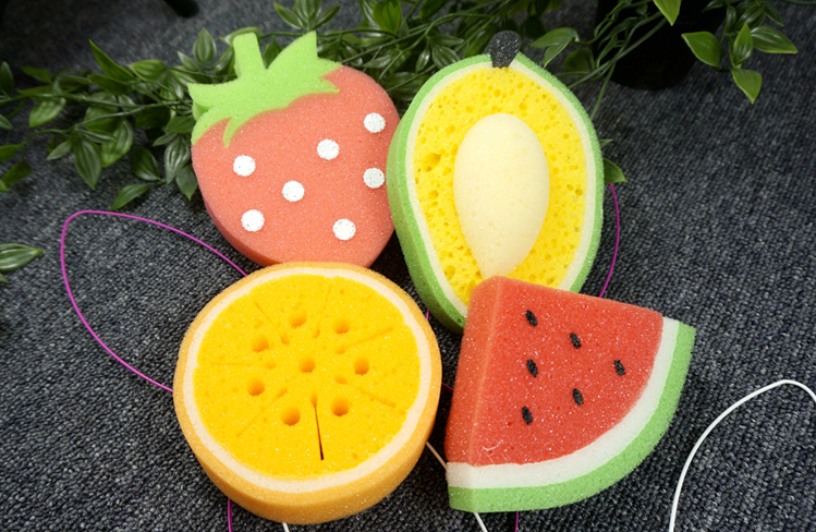 fruit shape bath sponge