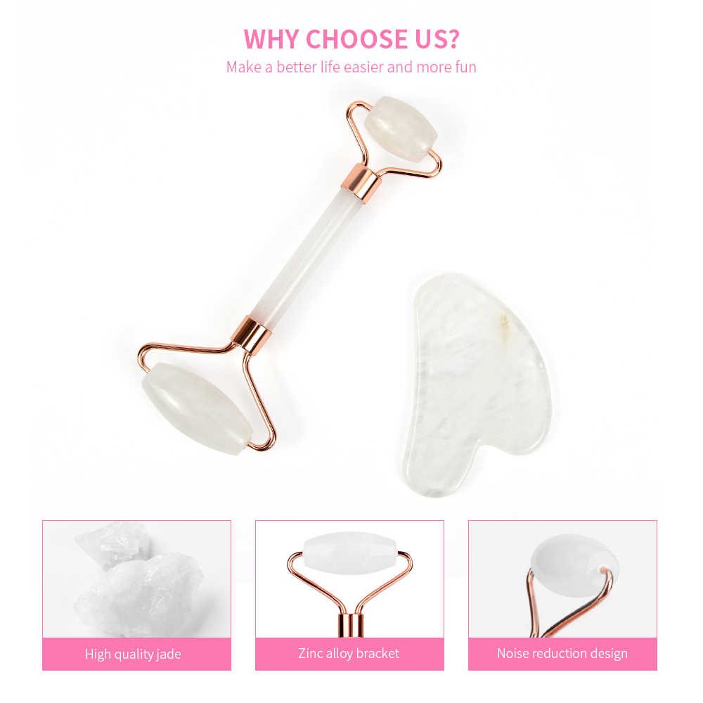 Handheld Guasha Facial Jade Roller Set