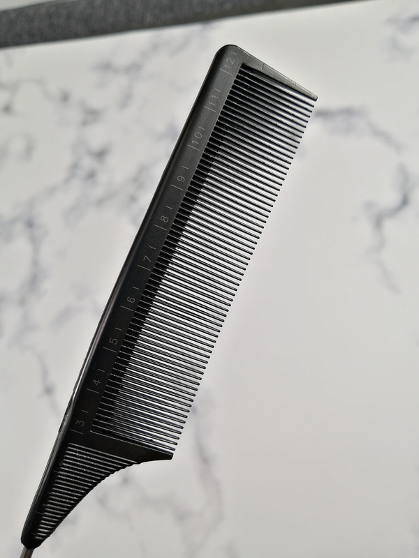 Carbon Fine Tooth Pin Tail Comb Metal Pin Rat Tail Comb
