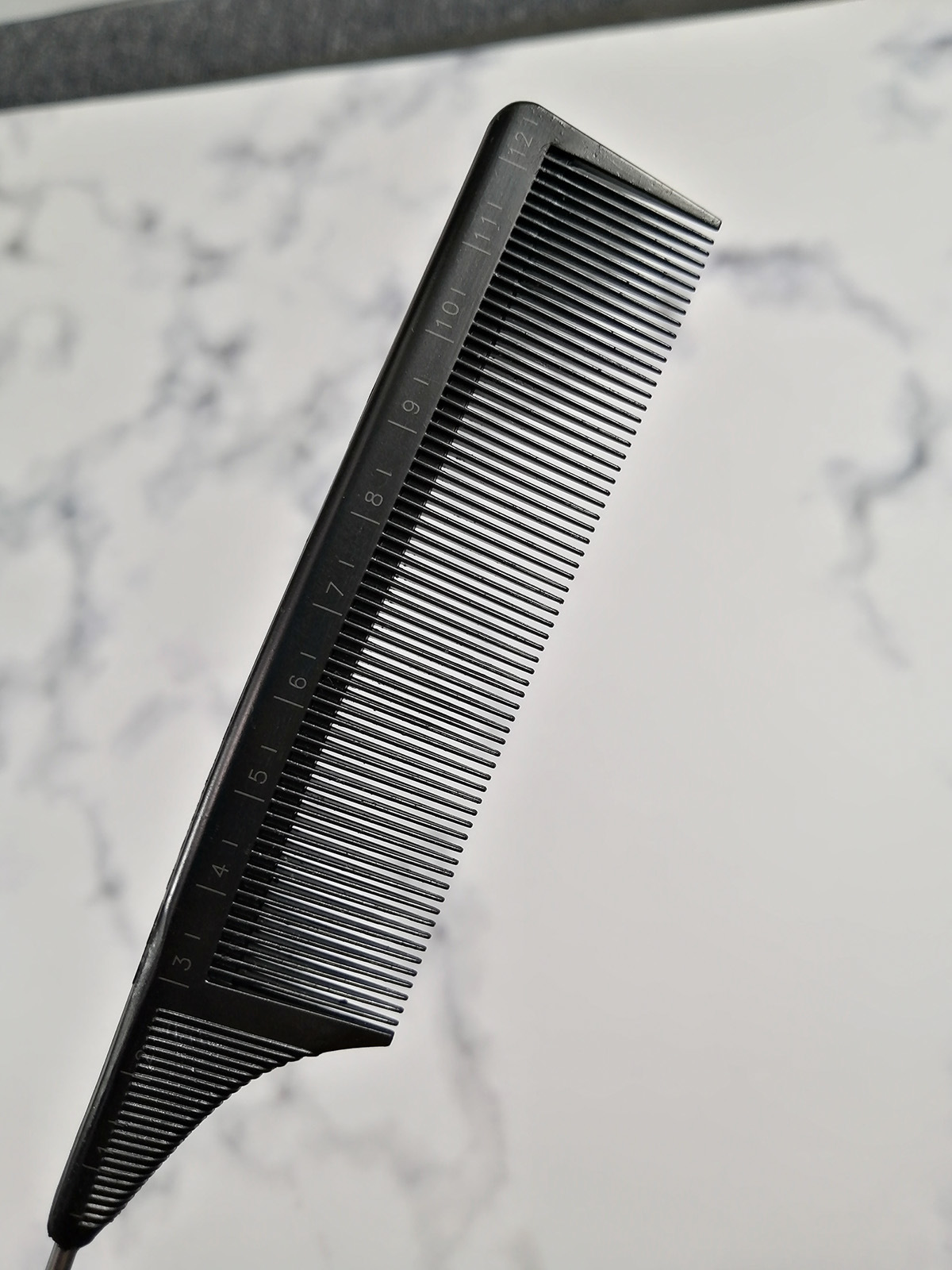 Carbon Fine Tooth Pin Tail Comb Metal Pin Rat Tail Comb