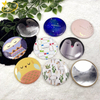Japanese Compartments Mini Round Metal Pill Box Mirror