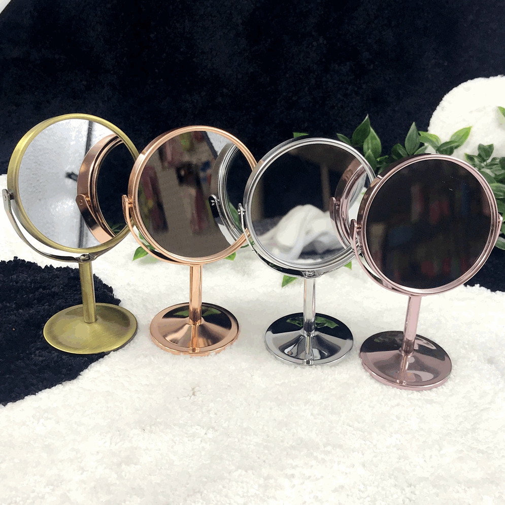 Gold Mini Round Table Cosmetic Mirror