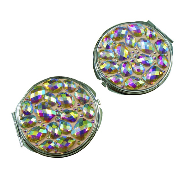 Colorful Bling Glitter Double Sided Compact Pocket Mirror