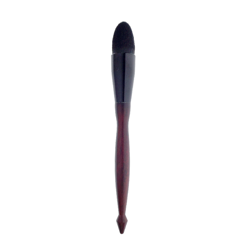 wooden handle black ferrule makeup brush
