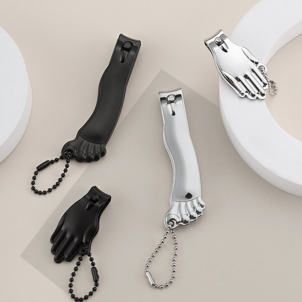 Black Silver Foot Shape Finger Toe Nail Clipper
