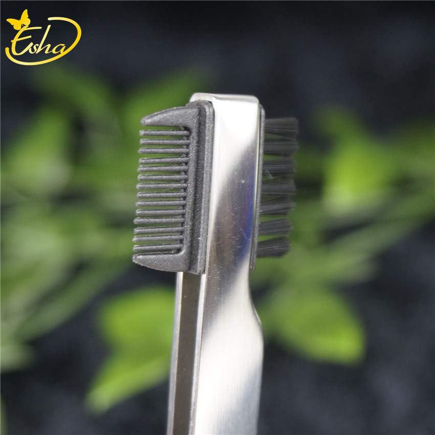 Stainless Steel Eyebrow Clip with Nylon Comb Eyebrow Tweezers Clamp