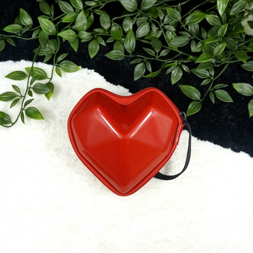 Portable Small Heart Shape Tridimensional Cosmetic Bag Travel Hand Bag