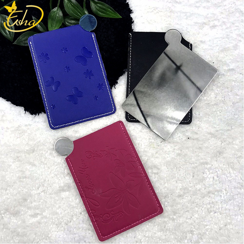 Rectangle Compact Mirror With PU Pouch