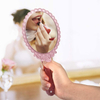 Oval Decorative Pink Handheld Mirror