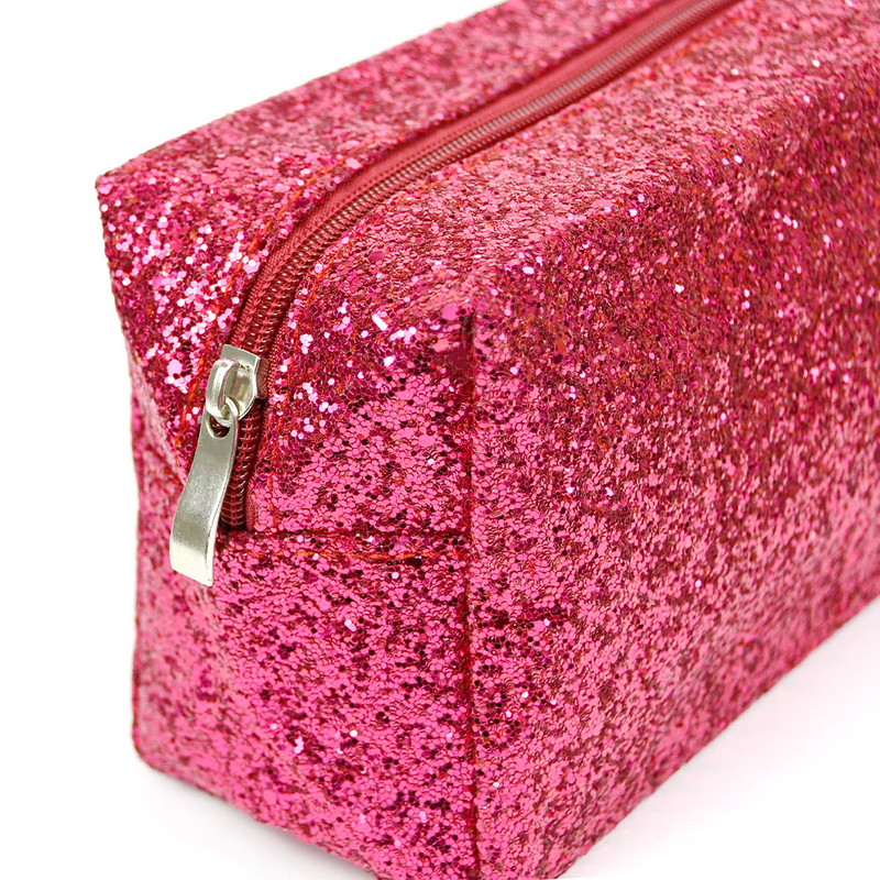 New Square Zipper Glitter Clutch