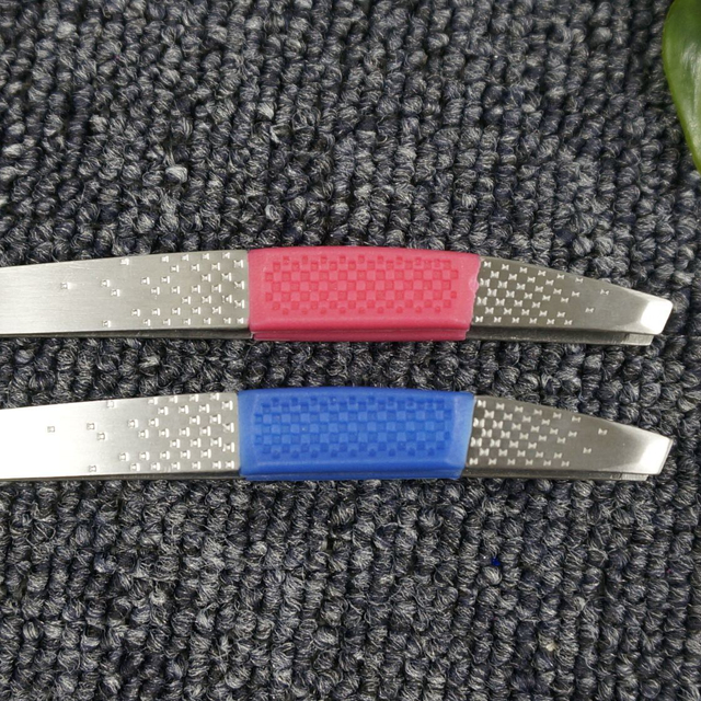 Silicone Handle No-slip Slant Tip Eyebrow Tweezer